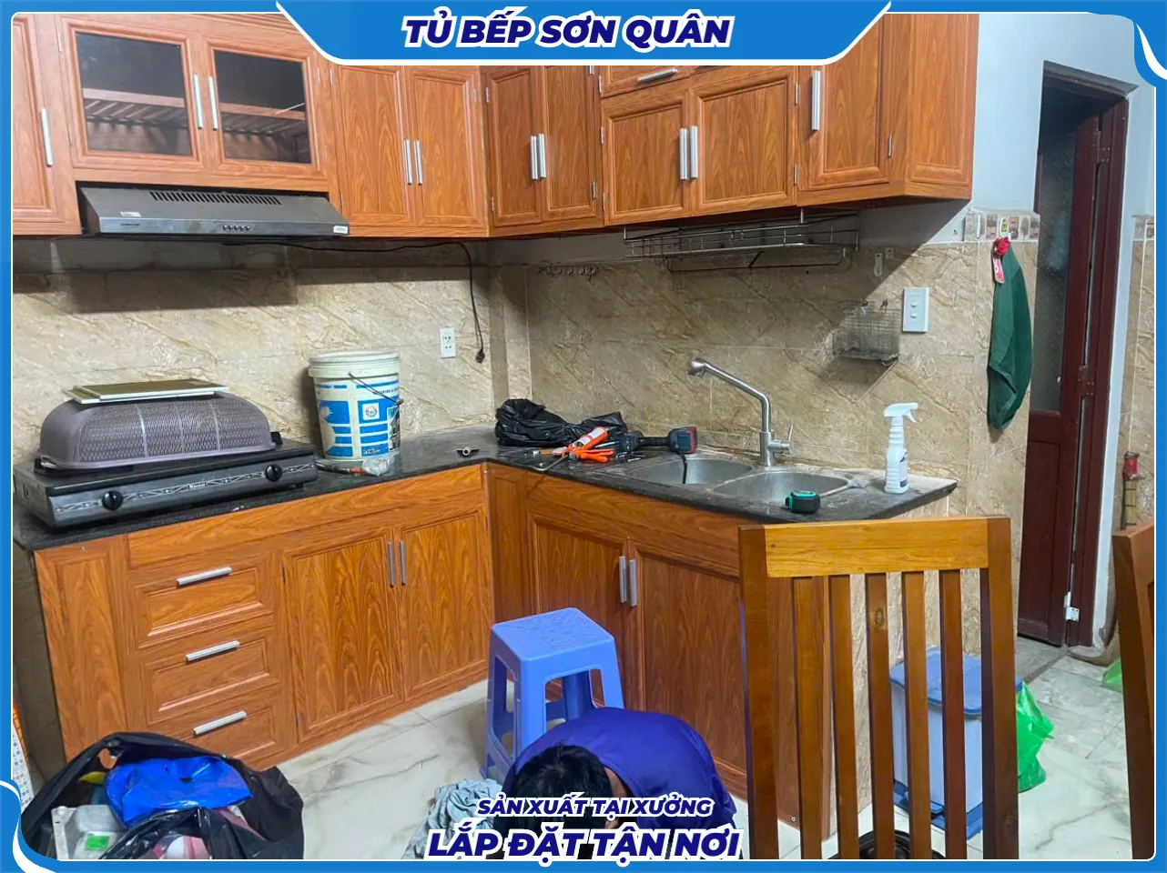 Alternative view of Tủ bếp nhôm giả gỗ